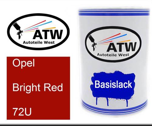 Opel, Bright Red, 72U: 500ml Lackdose, von ATW Autoteile West.